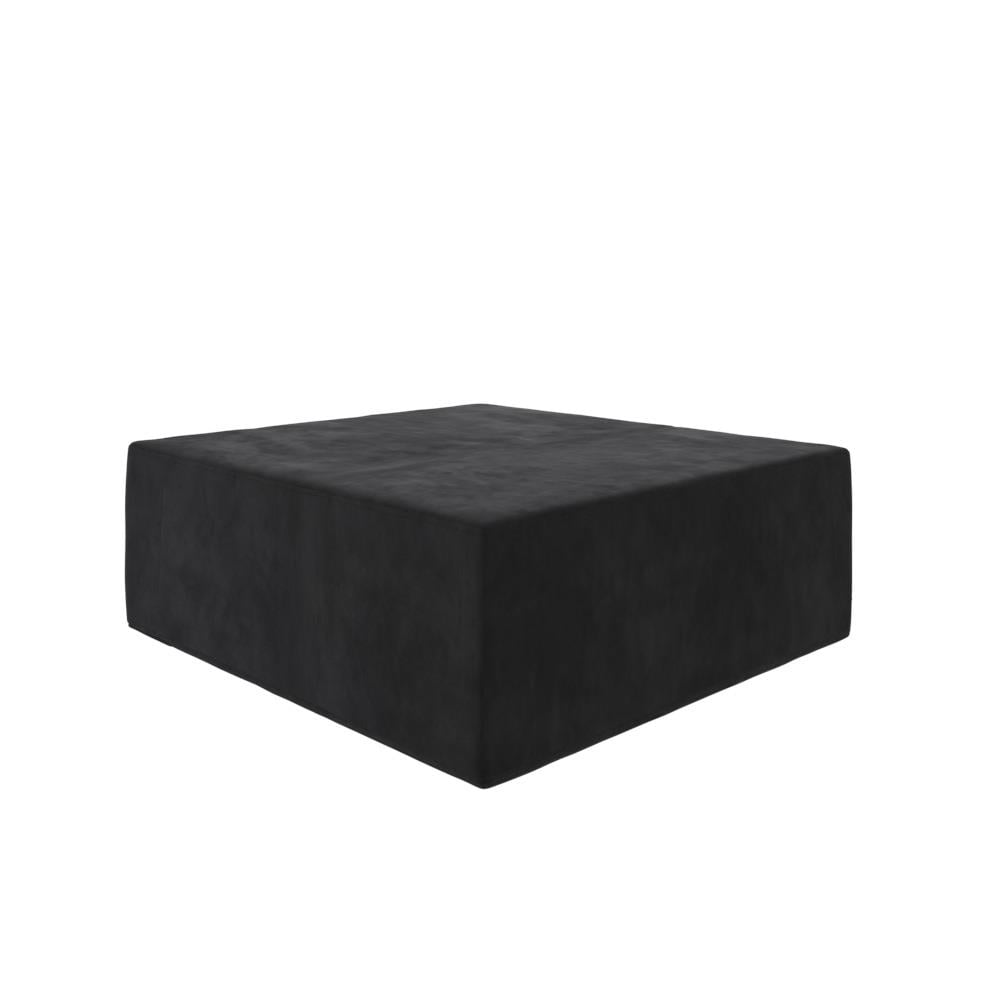 Novogratz The Flower Ottoman Pouf, Black Microfiber