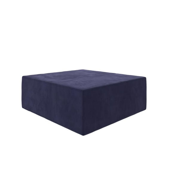 Novogratz The Flower Kids Ottoman Pouf, Navy Blue Microfiber