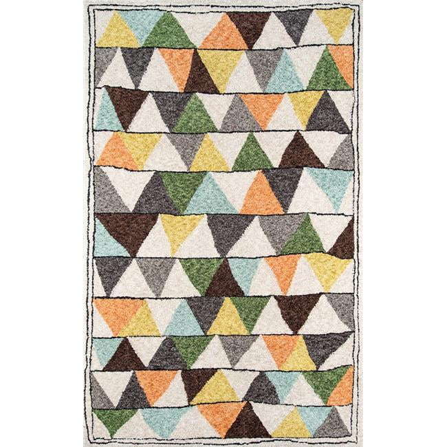 Multicolor Geometric Tufted Rectangular 5' x 7' Synthetic Rug