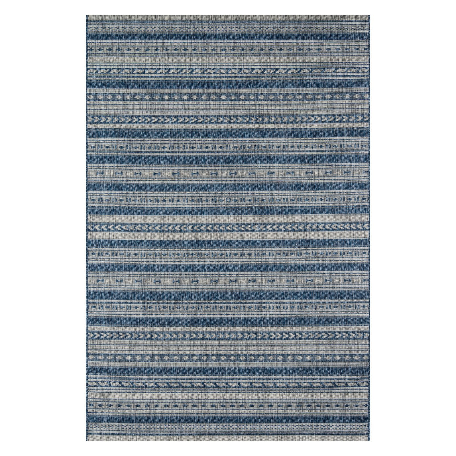 Modern Tuscany Blue Polypropylene 2' x 3' Easy-Care Area Rug