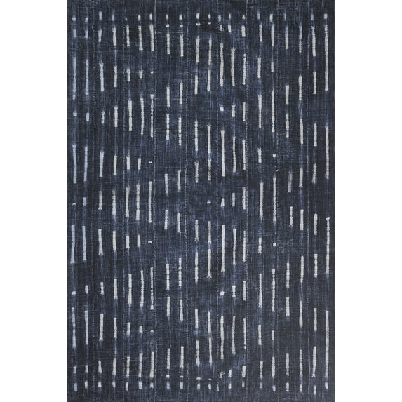 Novogratz by Momeni Bolt Zig Polyester Denim Area Rug 5' X 7'6"