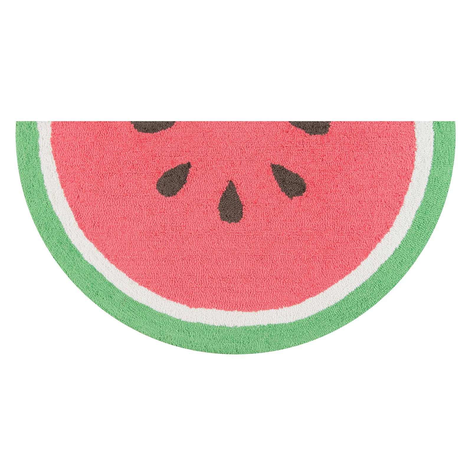 Handmade Watermelon Red Half-Circle Kitchen Mat