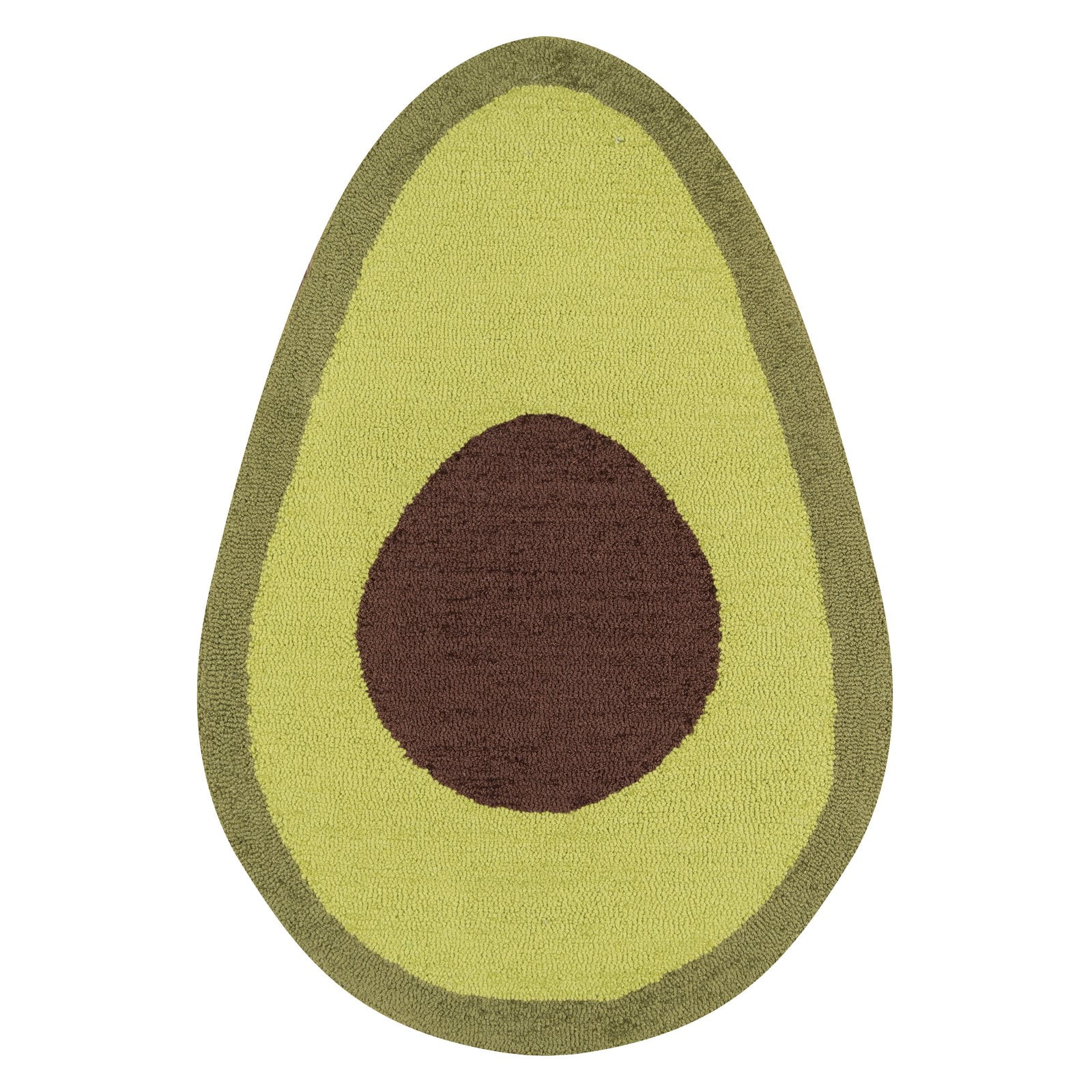 2' x 3' Green Avocado Shaped Tufted Synthetic Rug
