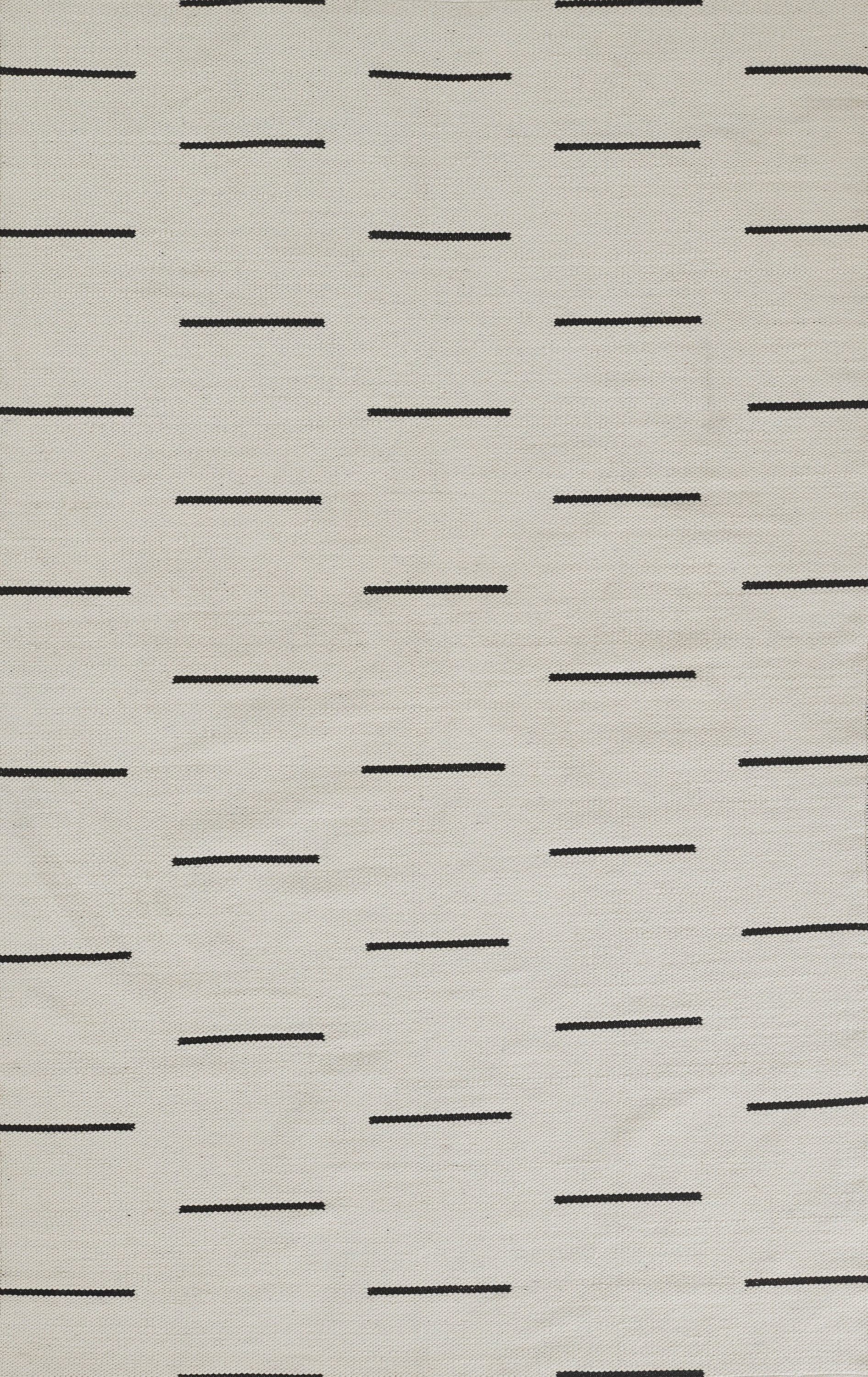 Ivory Stripe 4' x 6' Reversible Flat Woven Wool Blend Rug