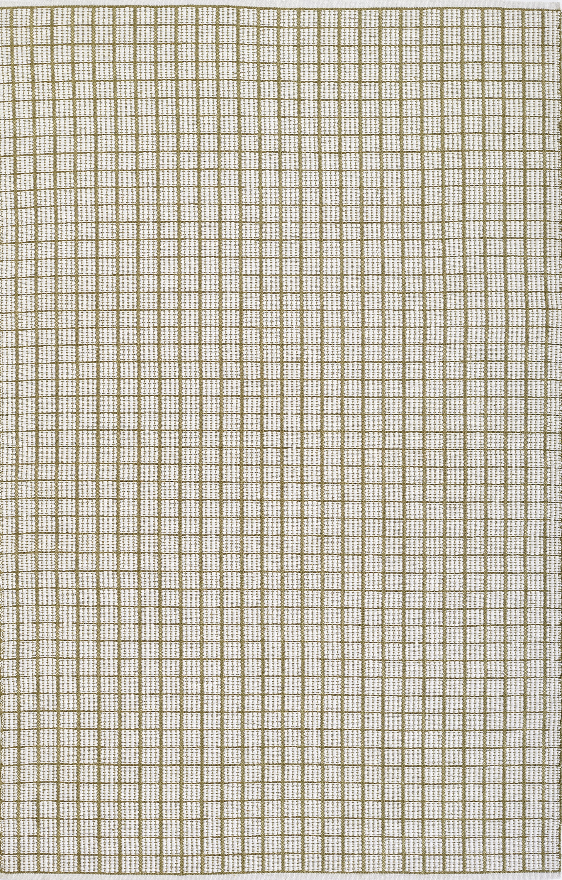 Reversible Geometric Green & Ivory Flat-Woven Rug, 3'6" X 5'6"