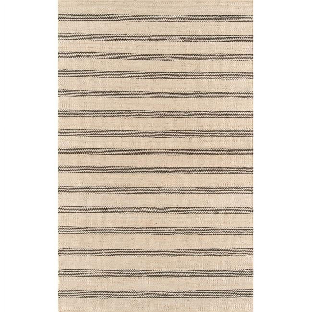 Charcoal Stripe Handwoven Jute Runner Rug 2'3" X 10'