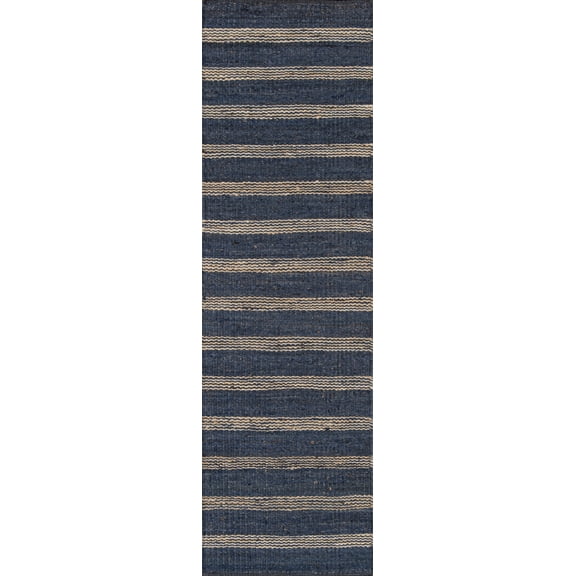 Novogratz by Momeni Montauk Lighthouse Hand Woven JuteNavy Runner 2'3" X 8'