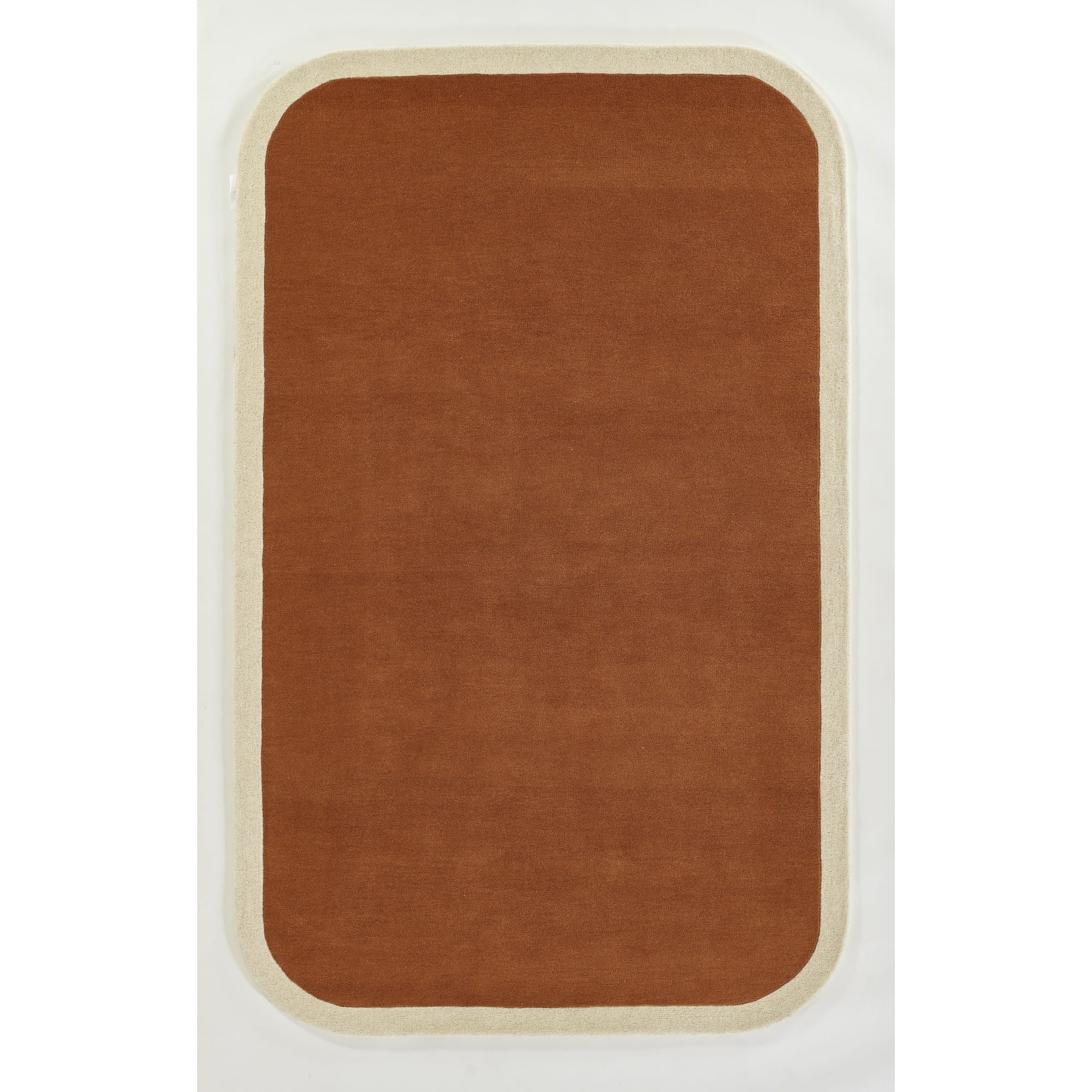 Novogratz by Momeni Tallulah Solid Color Ivory Border Wool Hand Tufted
