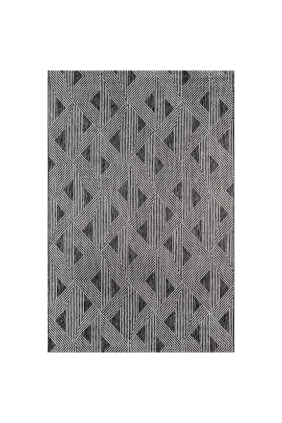 Novogratz by Momeni Villa Como Indoor Outdoor Charcoal Area Rug 2' X 6' Runner