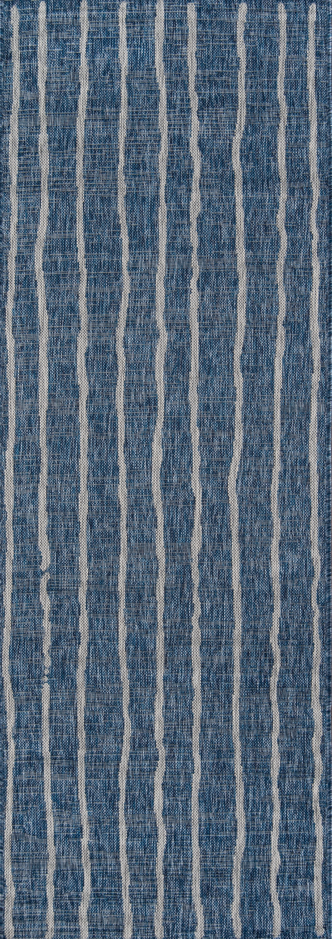 Blue Geometric Flat Woven Synthetic Runner Rug 2' x 6'
