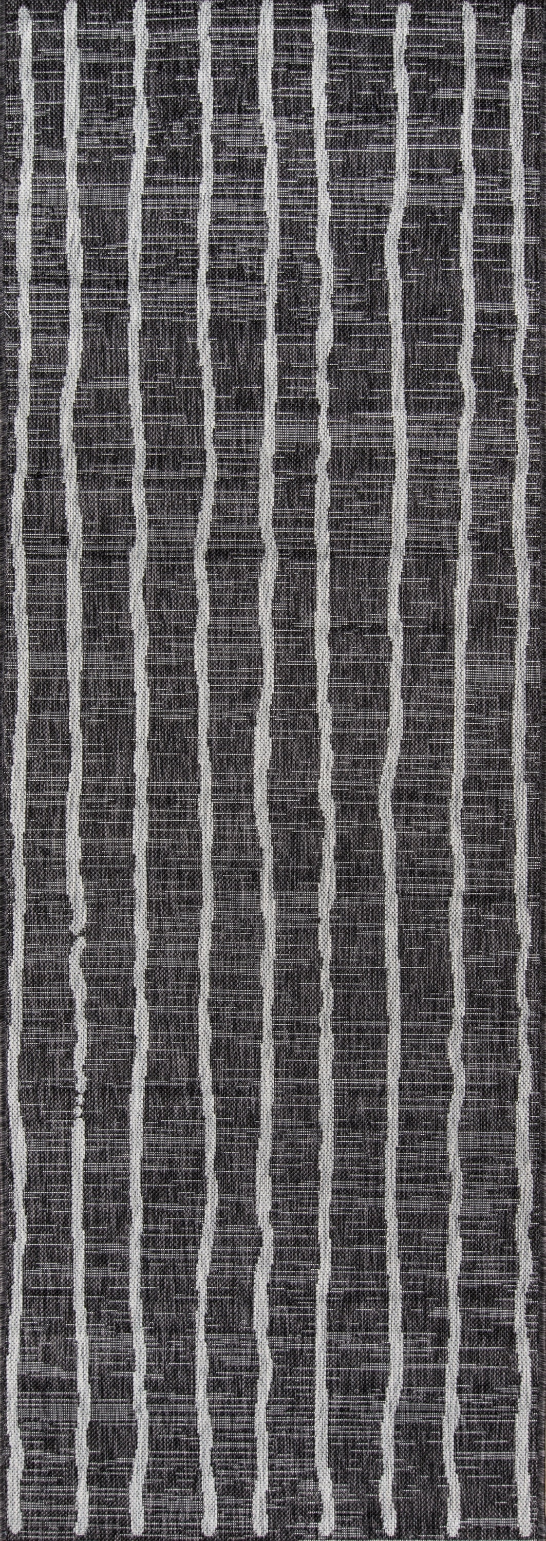 Transitional Charcoal Geometric 2' x 6' Synthetic Runner Rug