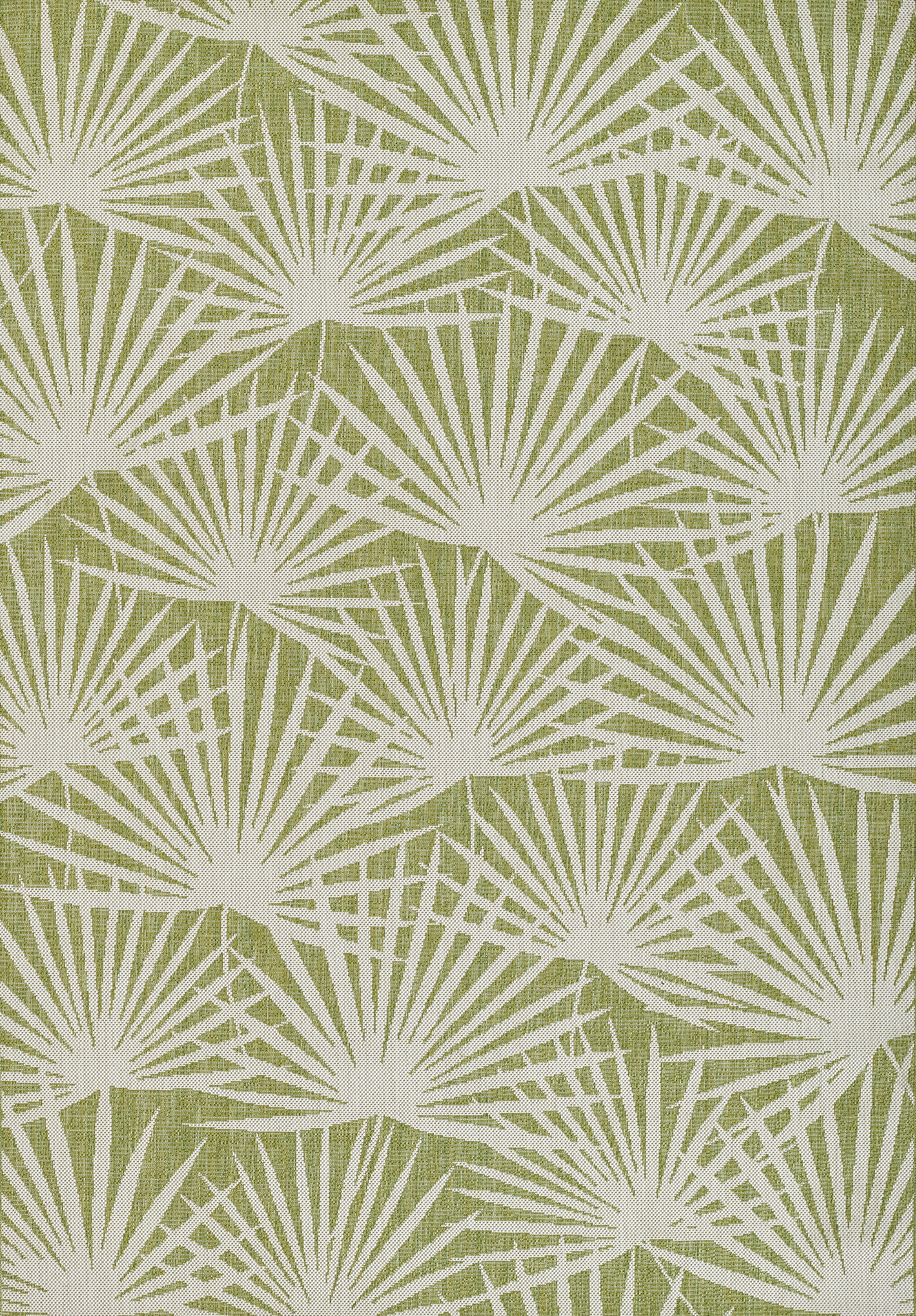 Green Geometric Flat Woven Washable Synthetic Rug 3'3" x 5'