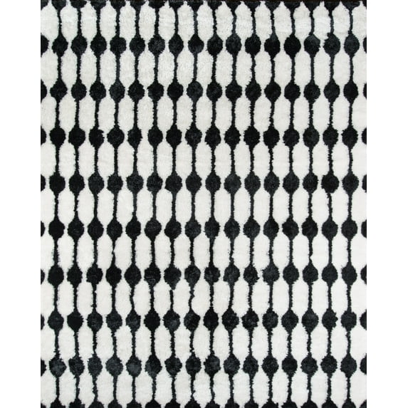 Momeni Novogratz Retro Geometric and Trellis Modern Area Rugs, Black, 2'X3'