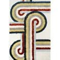 thumbnail image 1 of Novogratz  by  Retro Turnstyle Hand Tufted Polyester Area Rug Multi 2' x 3' Handmade 2' x 3' Handmade,Indoor,Shag Ivory,Blue,Rust Rectangle, 1 of 5
