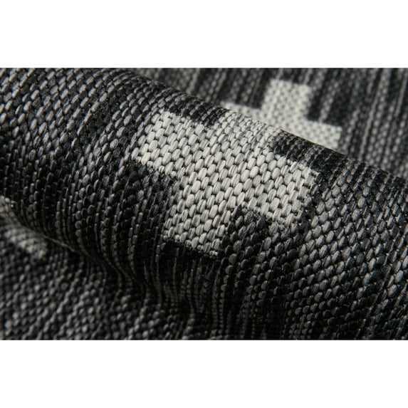 Novogratz by Villa Umbria Indoor Outdoor Rug Charcoal 9'3" x 12'6" 9' x 12' Outdoor, Indoor Grey