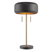 Novogratz x Globe Electric 22" 2-Light Metallic Dark Gray Table Lamp