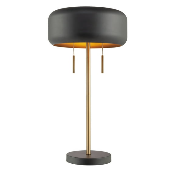 Novogratz x Globe Electric 22" 2-Light Metallic Dark Gray Table Lamp