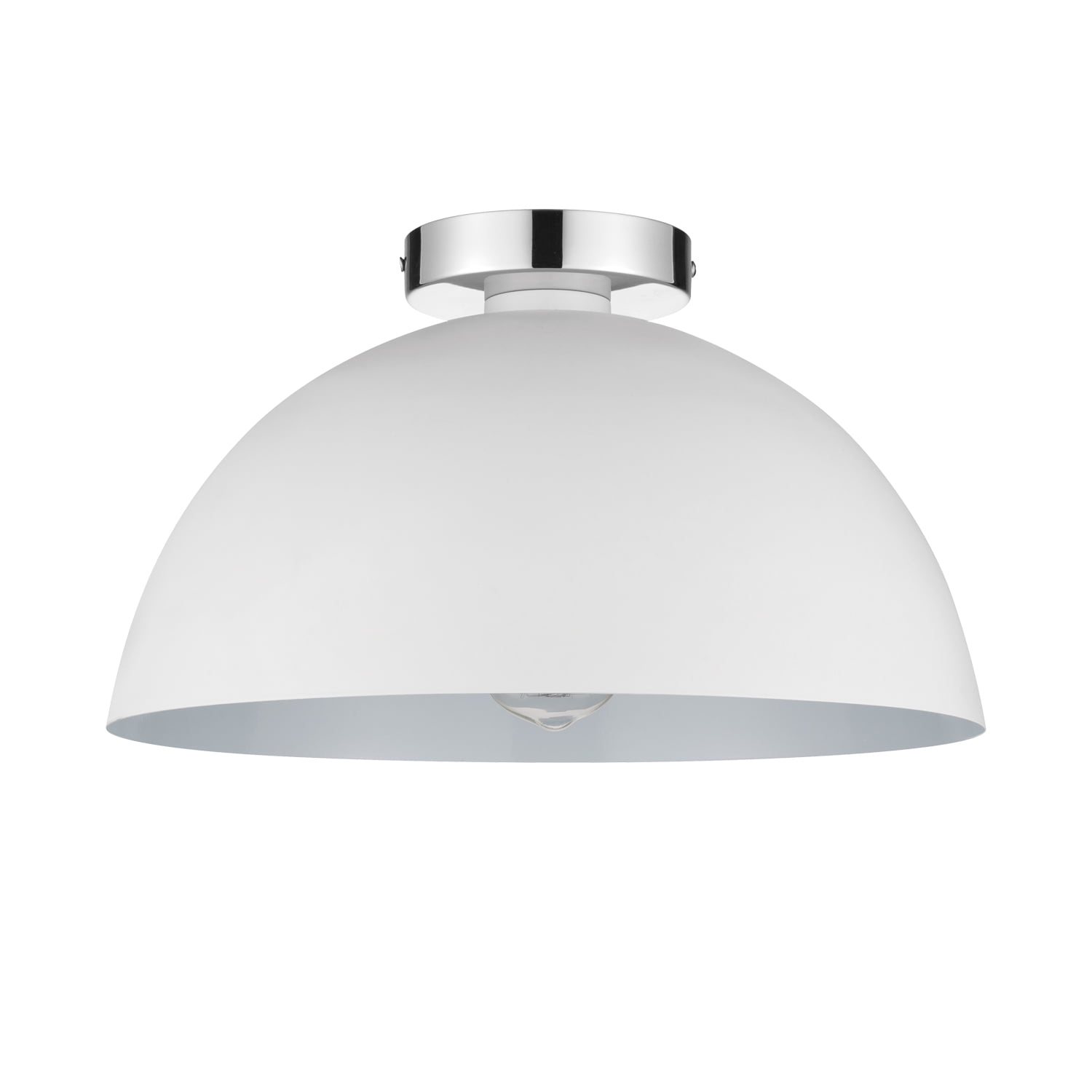 Matte White Glass Globe Semi-Flush Mount Ceiling Light
