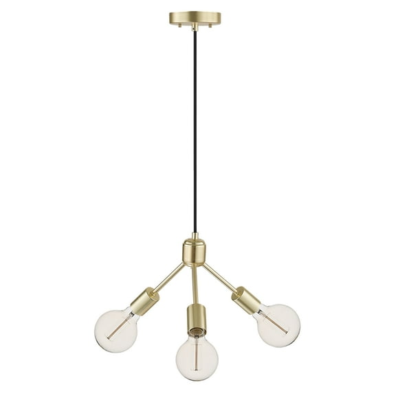 Novogratz x Globe Electric Novogratz x Globe Wyatt 3-Light Gold Chandelier with Matte Black Cloth Cord, 60753