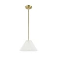 thumbnail image 1 of Novogratz x Globe Matte Brass Pendant Lighting with Off-White Pleated Fabric Shade, 1 of 7