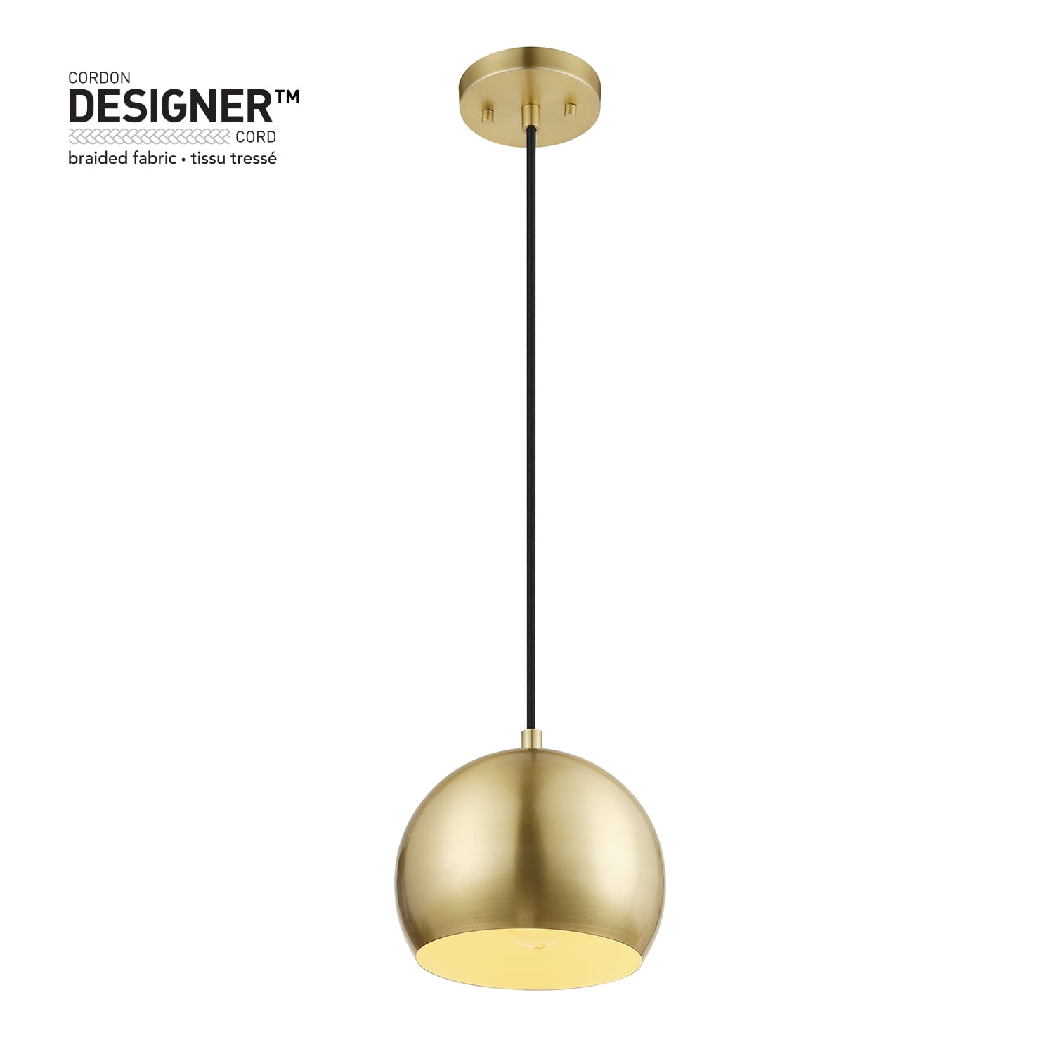 Maya Vintage Glam 8" Mini Globe Pendant in Matte Brass