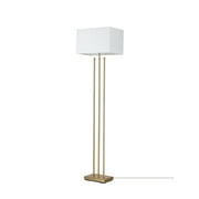 Novogratz x Globe SoHo 62 Matte Brass Floor Lamp with White Linen Shade, 67775