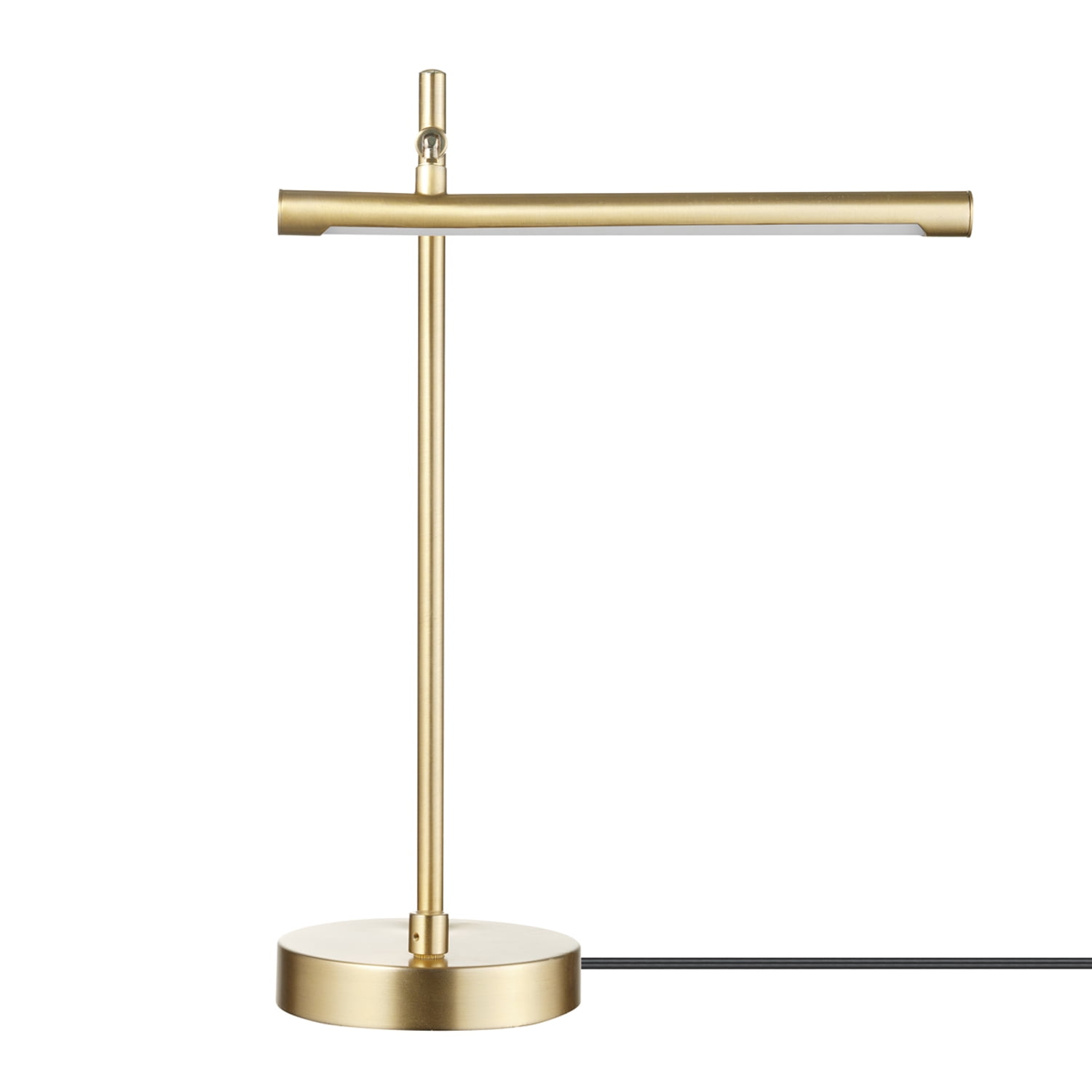 Matte Brass Adjustable LED Desk Lamp with Rotary Dimmer
