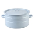 thumbnail image 1 of Novomoskovsjka Posuda Granite Light Blue Enamel Pot with Lid 16.9 Qt (16 L) Enameled Steel Stockpot Cooking Pot Induction Pot Enamelware Kitchen Pot Enamel Stock Pot Soup Pot, 1 of 9