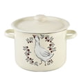 thumbnail image 1 of Novomoskovsjka Posuda Gusak Cylindrical Enamel Pot with Lid 4.8 Qt (4.5 L) Enameled Steel Stockpot Cooking Pot Induction Pot Enamelware Kitchen Pot Enamel Stock Pot Soup Pot, 1 of 13