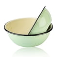 thumbnail image 1 of Novomoskovsjka Posuda Mint Coolness Enamel Serving Bowl Set of 2 pcs Shatterproof Enameled Steel Fruit and Salad Bowls for Cooking Enamel Mixing Bowl for Indoor and Outdoor Use Metal Bowls, Green, 1 of 12