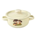 thumbnail image 1 of Novomoskovsjka Posuda Mushrooms Cylindrical Enamel Pot with Lid 1.6 Qt (1.5 L) Enameled Steel Stockpot Cooking Pot Induction Pot Enamelware Kitchen Pot Enamel Stock Pot Soup Pot, 1 of 10