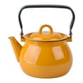 thumbnail image 1 of Novomoskovsjka Posuda Mustard Enamel Kettle with Metal Handle 3.7 Qt (3.5 L) Enameled Steel Stovetop Kettle Vintage Teapot for Stove Top, 1 of 5
