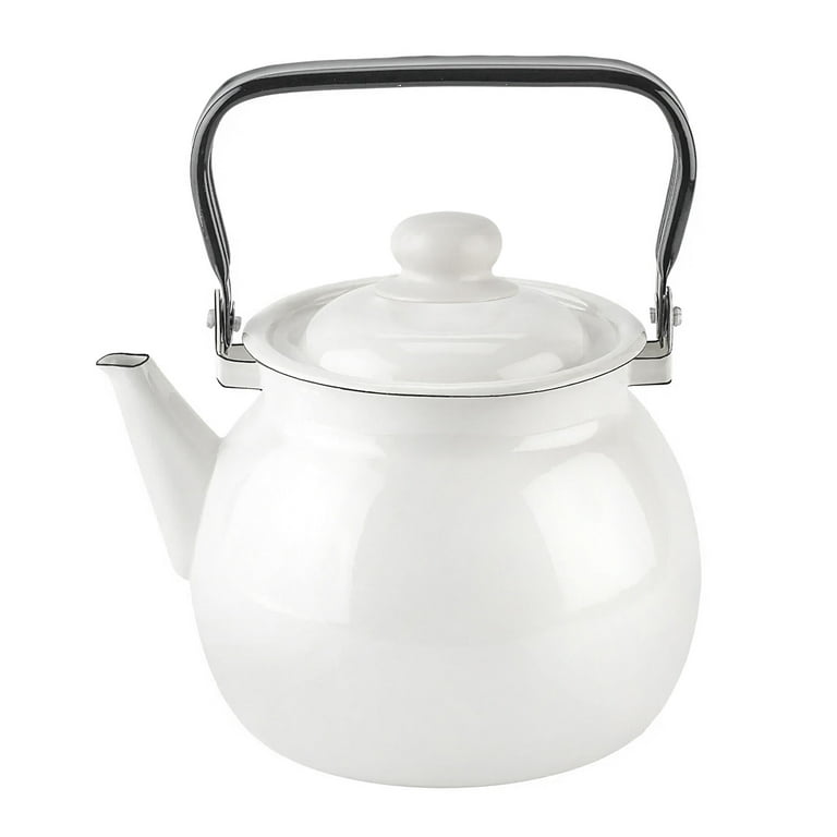 Novomoskovsjka Posuda Pure White Enamel Kettle Qt L