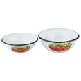 thumbnail image 1 of Novomoskovsjka Posuda Strawberry Enamel Serving Bowl Set of 2 pcs Shatterproof Enameled Steel Fruit and Salad Bowls for Cooking Enamel Mixing Bowl for Indoor and Outdoor Use Metal Bowls, 1 of 10