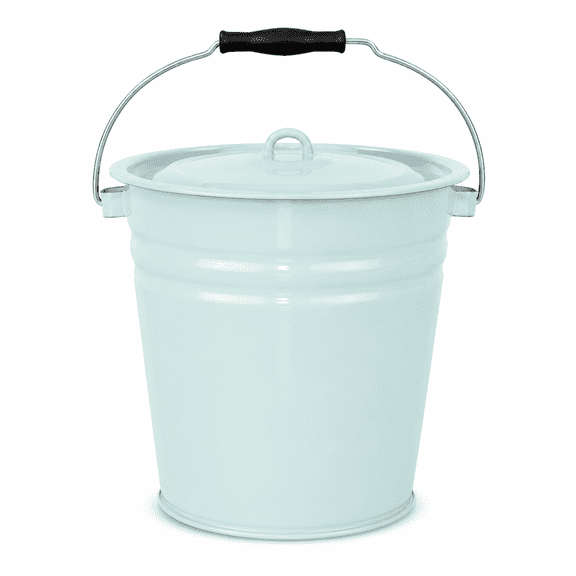 Novomoskovsjka Posuda Turquoise Enamel Bucket with Lid  12.7 Qt (12 L) Enameled Steel Kitchen Bucket for Storing Water Grains or Tools