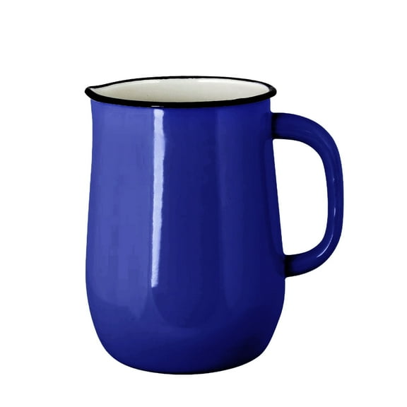 Novomoskovsjka Posuda Valentine Blue 5-Pint Enamel Pitcher 84.5 fl oz (2.5 L) Enameled Steel Vintage Style Serving Jug for Juice Lemonade Milk for Home & Kitchen