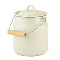 thumbnail image 1 of Novomoskovsjka Posuda Vintage Style Ivory Enamel Milk Can with Lid 3.5 Qt (3.3 L) Enameled Steel Milk Canister Kitchen Milk Keeper Milk Bucket Milk Container, 1 of 14