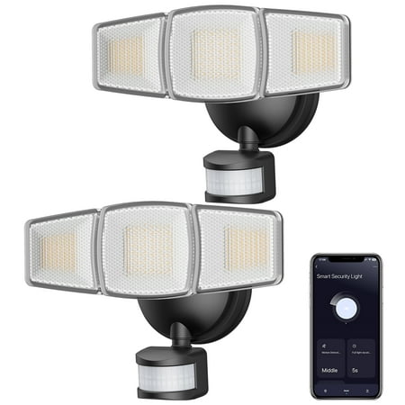 Novostella Smart 40W 4000LM LED IP65 Waterproof Flood & Security Light, 2 Count