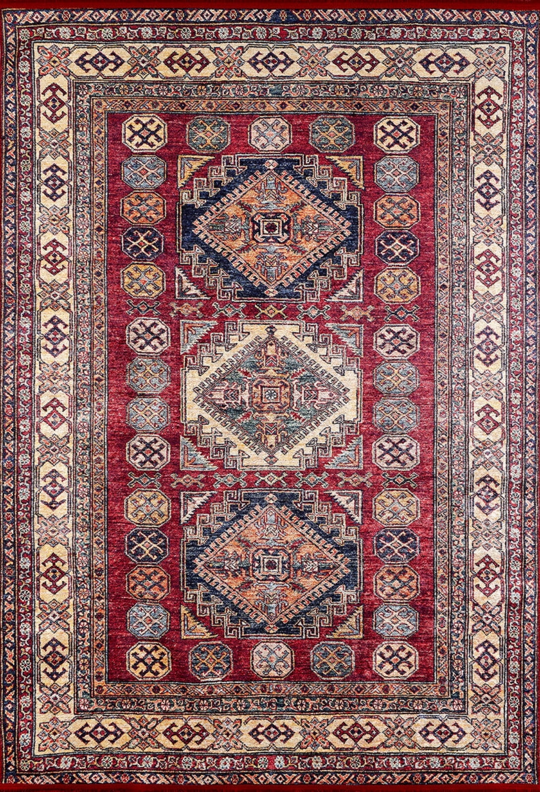Ployester Rug Novotroitsk Red Modern Polyester Area Rugs for Living Room Washable ...
