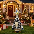 thumbnail image 1 of Novryn Christmas Goose Outfit For Porch Standing Goose, 28 x 15 Inch Polyester Cover With Printed Holiday Detail And A Slip On Fit, Porch Lawn Garden Or Front Yard Display Use, 1 of 9