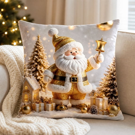 Novryn Christmas Themed Pillowcase, Snowman Santa Cushion Cover for Sofa, Cozy Home Textile Decor for Everyday Comfort