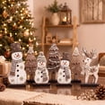 thumbnail image 1 of Novryn Christmas Wooden Tabletop Decor Set of 7, 6 x 2 Inch Snowman Reindeer Table Decor, Rustic Wooden Accent for Tabletop and Wall Display, 1 of 7