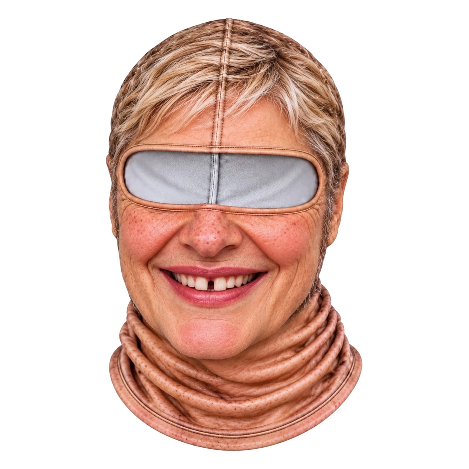 Novryn Grey Haired Smiling Face Ski Mask, 15 x 11 Inch Funny Realistic ...