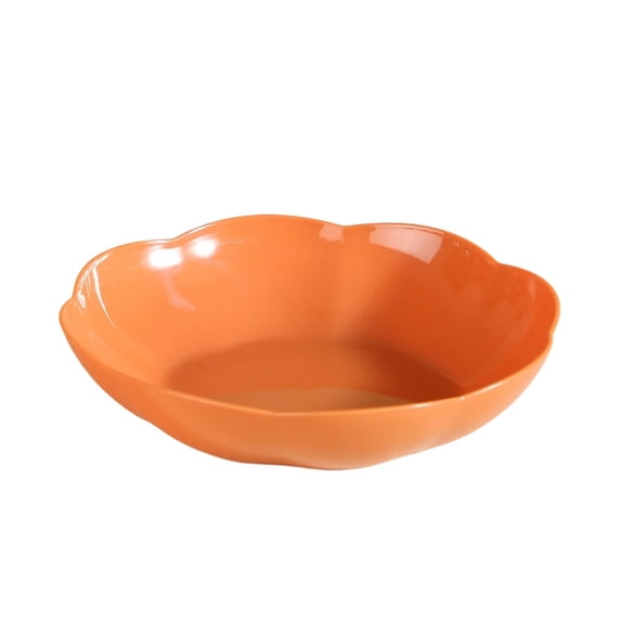 Novryn Orange Flower Shaped Melamine Serving Bowl Salad Bowl, 6 x 1 Inch, Food Grade Kitchen Essential for Home Cooking