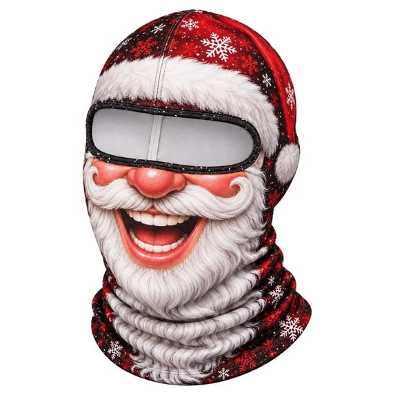 Novryn Red Santa Beard Tongue Out Ski Mask, 15 x 11 Inch Funny ...