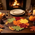 thumbnail image 1 of Novryn Thanksgiving Maple Leaf Placemat, 15 x 15 Inch Embroidered Cut Out Table Mat, Seasonal Kitchen and Table Textile for Fall Home, 1 of 9