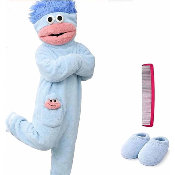 NovuLife Big Mouth Beast Onesie, Goofy Snuggle Plush Pajamas, Silly Creature Jumpsuit Cozy Home Loungewear