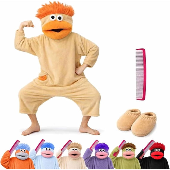 NovuLife Big Mouth Beast Onesie, Goofy Snuggle Plush Pajamas, Silly Creature Jumpsuit Cozy Home Loungewear