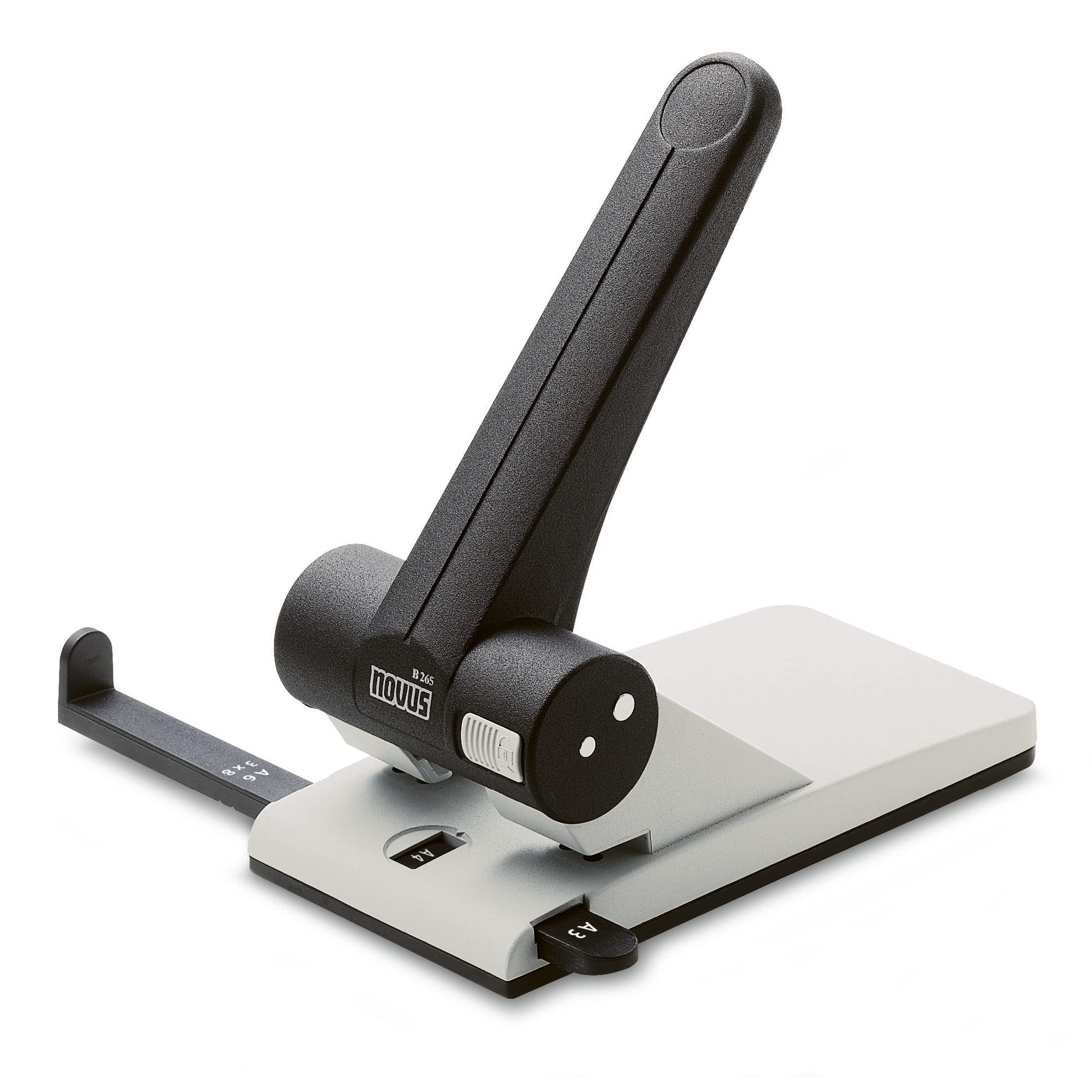 Novus B 265 65 Sheet Capacity Hole Punch with Lock Down Handle - Black/ Grey