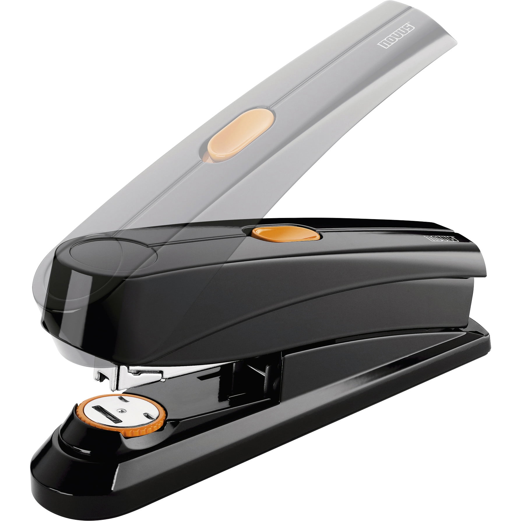 Novus B8fc Flat Clinch Stapler, 70% Less Effort, 50 Sheet Max, German Engineered, Black (020-1673)